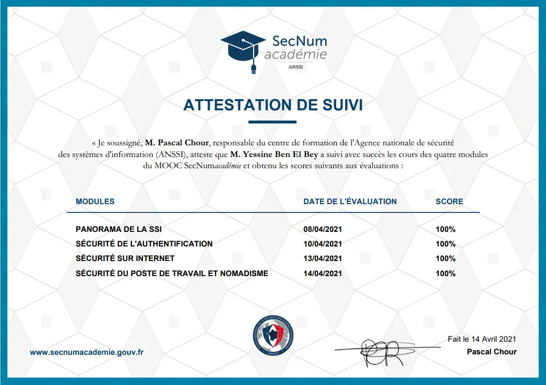 Certification ANSSI